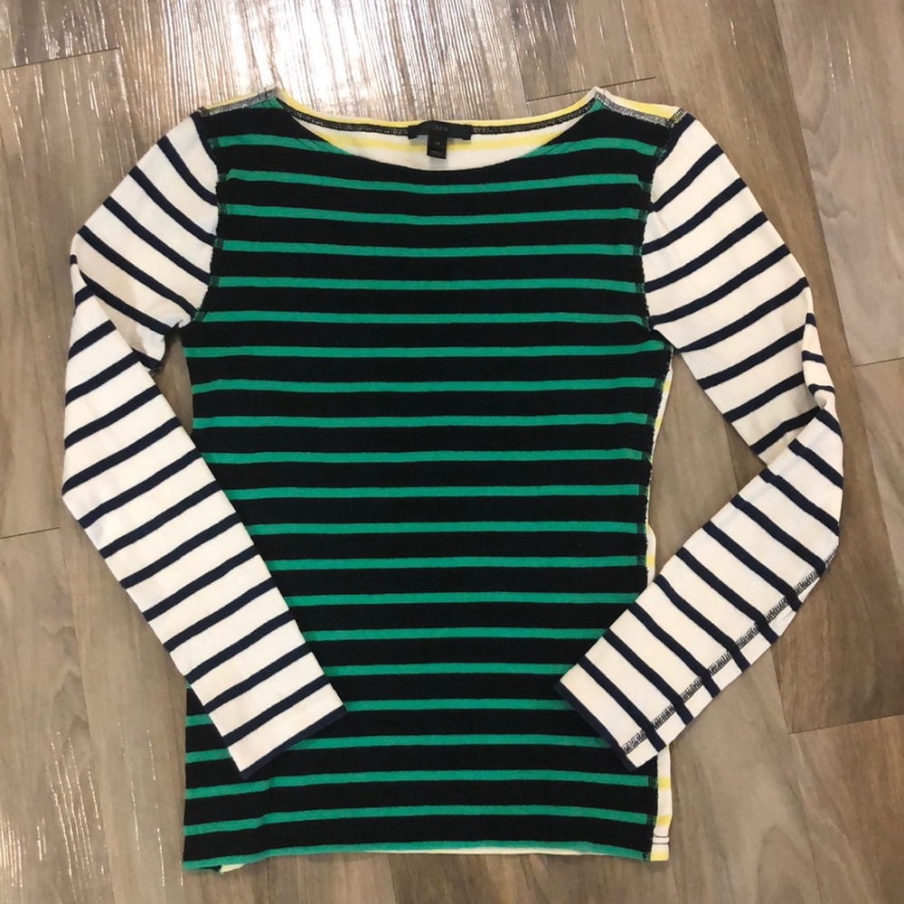 J crew multi color striped top. Size xs